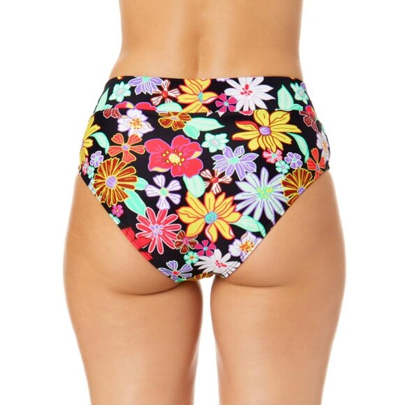 Penny Lane Juniors' High Waist Floral Bikini Bottoms Multicolor Size M Swimwear - Picture 1 of 2